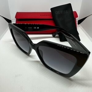 GUESS Black Oversized Women's Sunglasses, with rhinestone embellishments. New